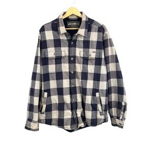 Eddie Bauer Mens‎ Jacket Buffalo Plaid Fleece Lined Shirt Jacket Warm Size Large